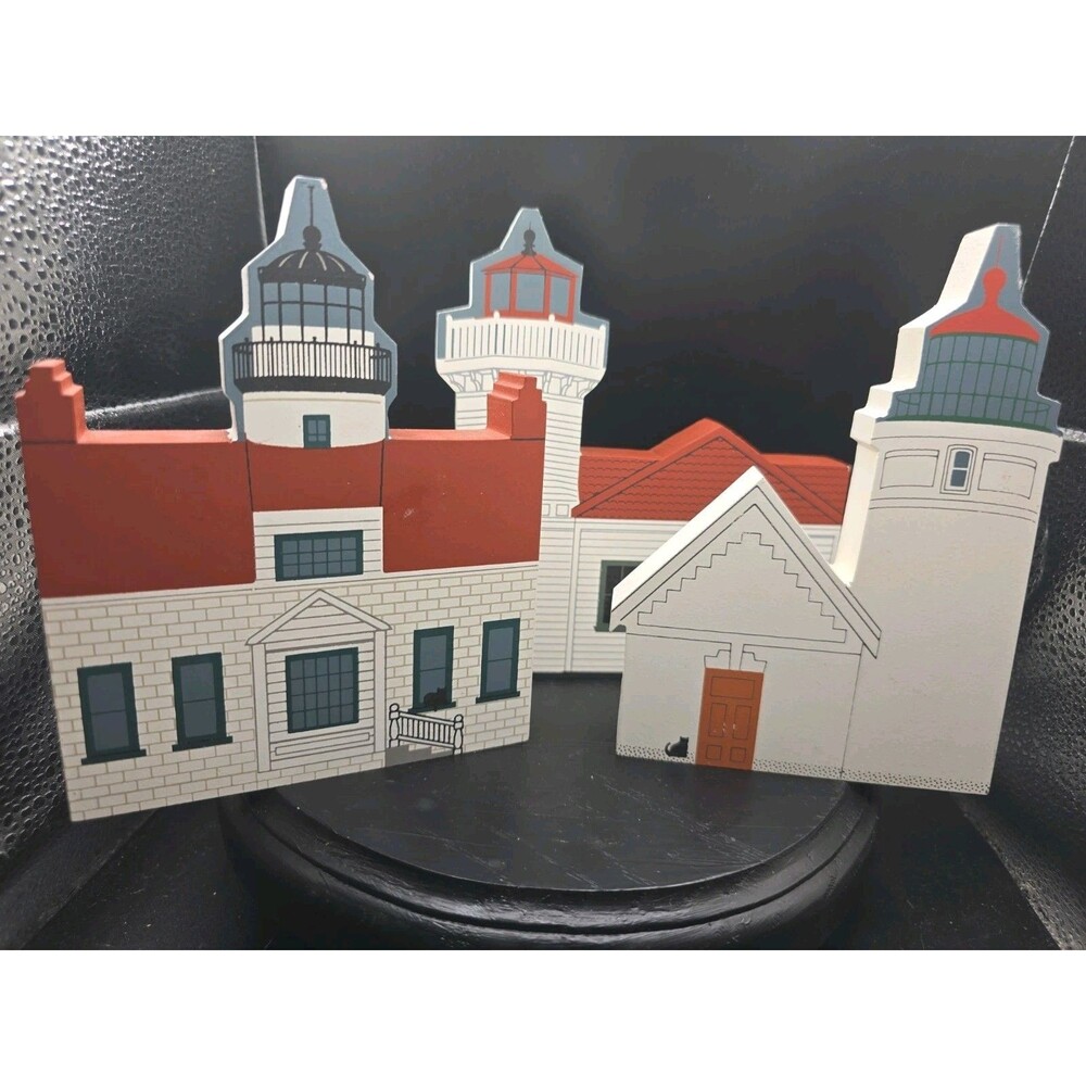 The Cats Meow West Coast Lighthouse Lot Of 3 "Mukilteo, Heceta Head, Point Pinos